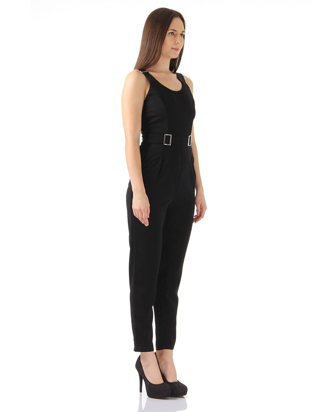 Ax Paris Women Casual Wear Black Jump Suit